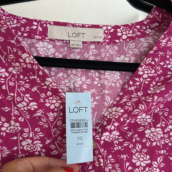 LOFT pink floral mini dress NWT - Picture 2 of 2